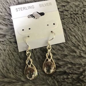 NWT Sterling Silver Crystal Quartz Earrings